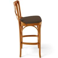 Kit 03 Banquetas Altas Bancada Bar Sala De Jantar Estofada ávila L02 Suede Marrom - 2