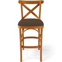 Kit 03 Banquetas Altas Bancada Bar Sala De Jantar Estofada ávila L02 Suede Marrom - 3