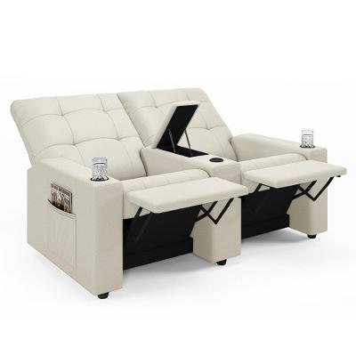 Poltrona Do Papai Reclinável Haifa F05 2 Lugares Veludo Bege Lyam Decor