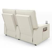 Poltrona Do Papai Reclinável Cinema 2 Lugares Manual Baú Usb Haifa F05 Veludo Bege - Lyam Decor - 3