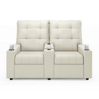 Poltrona Do Papai Reclinável Cinema 2 Lugares Manual Baú Usb Haifa F05 Veludo Bege - Lyam Decor - 5