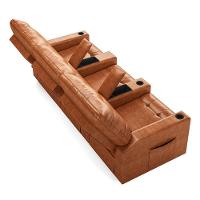 Poltrona Do Papai Reclinável Cinema 3 Lugares Manual Baú Usb Haifa F05 Facto Caramelo B - Lyam Decor