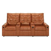 Poltrona Do Papai Reclinável Cinema 3 Lugares Manual Baú Usb Haifa F05 Facto Caramelo B - Lyam Decor - 5