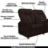 Poltrona Reclinável 2 Lugares Sala De Cinema Romeo F05 Facto Marrom