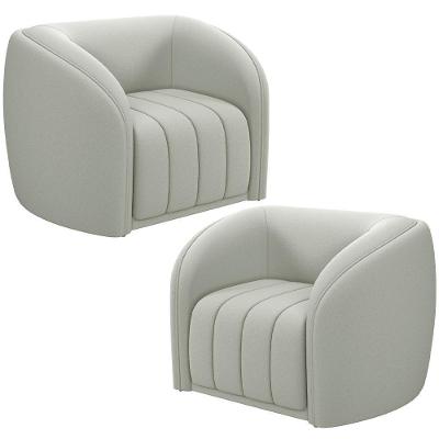 Kit 2 Poltronas Decorativas Para Sala Lazio M03 Veludo Creme Lyam Decor