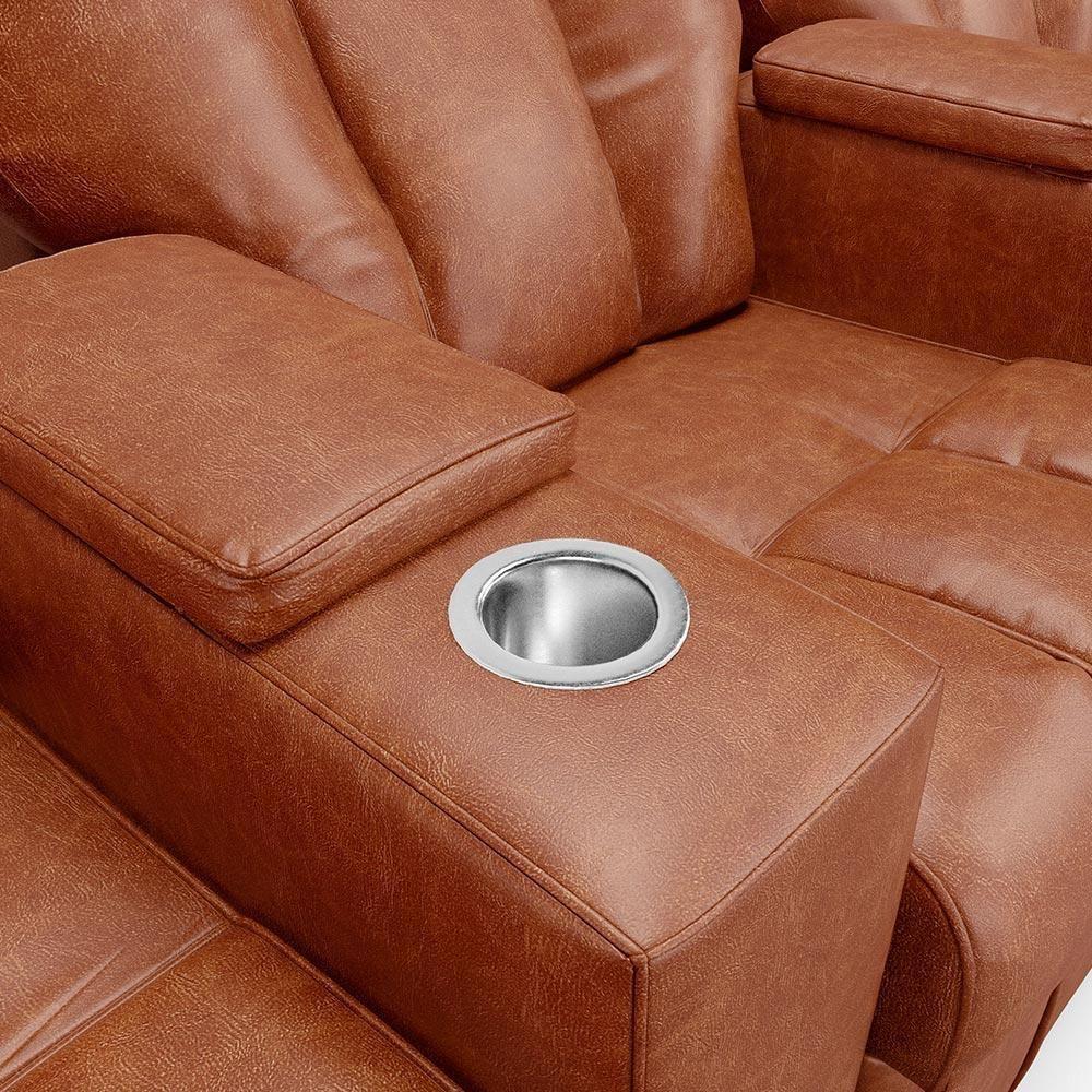 Poltrona Do Papai Reclinável Manual 3 Lugares Sala De Cinema Romeo F05 Facto Camel - 2