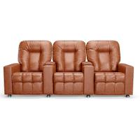 Poltrona Do Papai Reclinável Manual 3 Lugares Sala De Cinema Romeo F05 Facto Camel - 1
