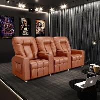 Poltrona Do Papai Reclinável Manual 3 Lugares Sala De Cinema Romeo F05 Facto Camel - 6