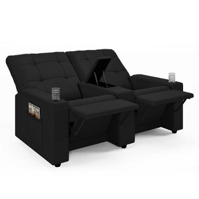 Poltrona Do Papai Reclinável Haifa F05 2 Lugares Preto Lyam Decor