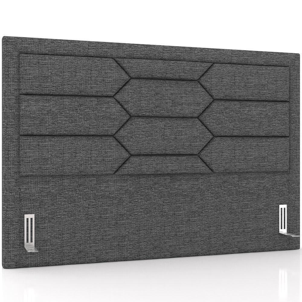 Cabeceira Cama Box Queen 160cm Estofada Nora P05 Linho Cinza Escuro - 1