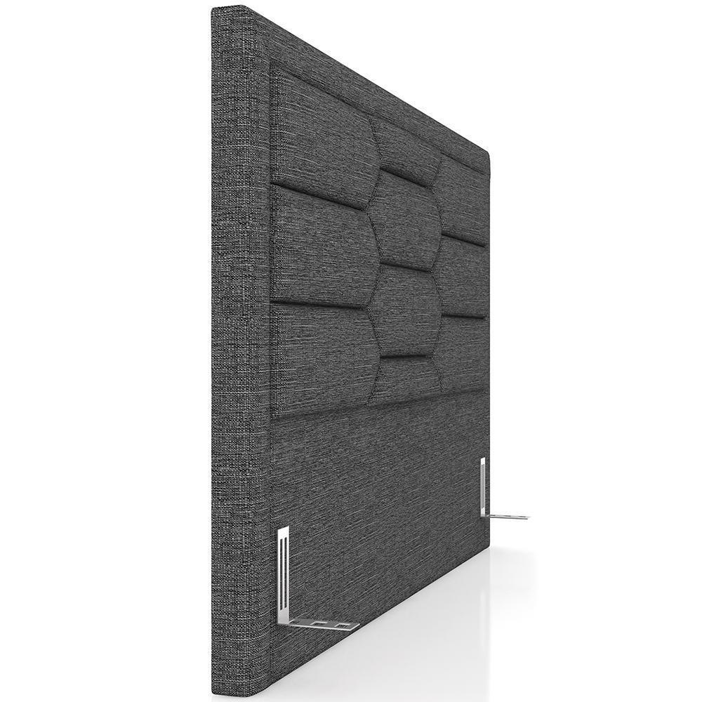 Cabeceira Cama Box Queen 160cm Estofada Nora P05 Linho Cinza Escuro - 2