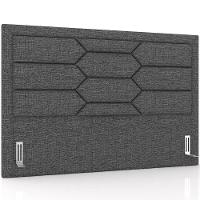 Cabeceira Cama Box Queen 160cm Estofada Nora P05 Linho Cinza Escuro - 1