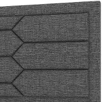 Cabeceira Cama Box Queen 160cm Estofada Nora P05 Linho Cinza Escuro