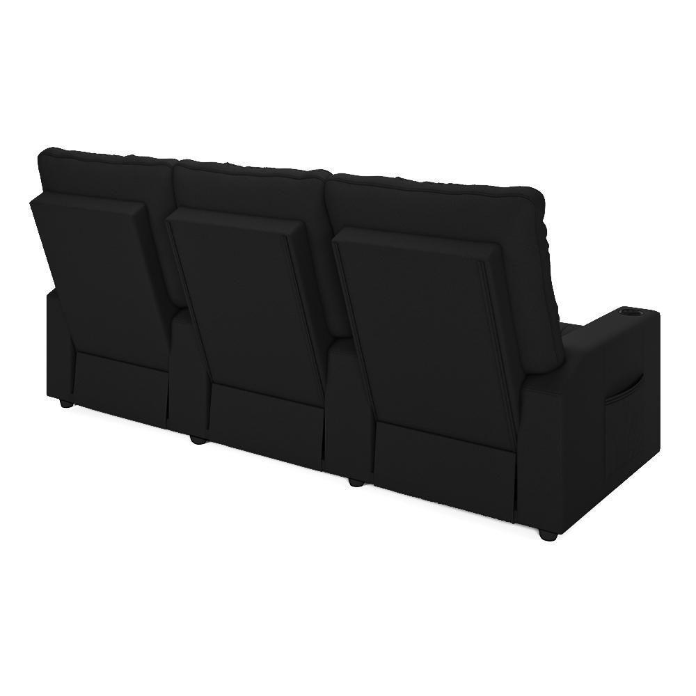 Poltrona Do Papai Reclinável Cinema 3 Lugares Manual Baú Usb Haifa F05 Facto Preto - Lyam Decor - 5