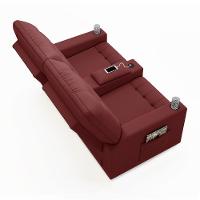 Poltrona Do Papai Reclinável Cinema 2 Lugares Manual Baú Usb Haifa F05 Facto Vermelho - Lyam Decor - 2