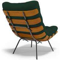 Poltrona Costela L02 Com Puff Sala De Estar Suede Verde Musgo - Lyam Decor - 2