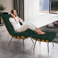 Poltrona Costela L02 Com Puff Sala De Estar Suede Verde Musgo - Lyam Decor - 9