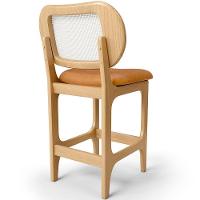 Kit 2 Banquetas Baixa Bar Cozinha Sala De Jantar Betta L02 Mel Tela Couríssimo Whisky - Lyam Decor