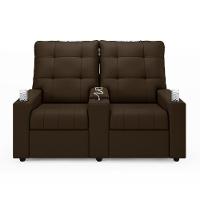 Poltrona Do Papai Reclinável Cinema 2 Lugares Manual Baú Usb Haifa F05 Veludo Marrom - Lyam Decor - 5