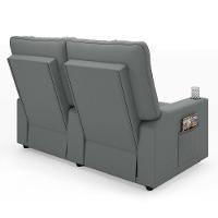 Poltrona Do Papai Reclinável Cinema 2 Lugares Manual Baú Usb Haifa F05 Facto Cinza - Lyam Decor - 5