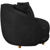 Kit 02 Poltronas Decorativas Base Fixa Pés Madeira Witta M03 Couríssimo Preto - Lyam Decor - 2