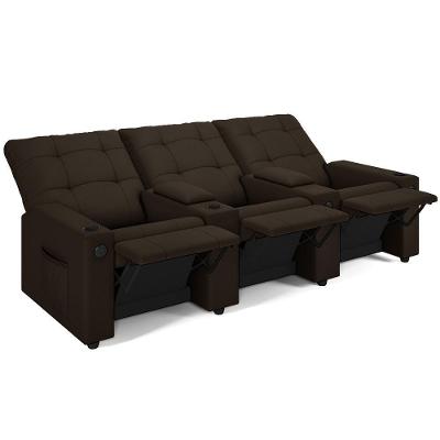 Poltrona Do Papai Reclinável Haifa F05 3 Lugares Marrom Lyam Decor