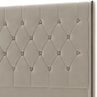 Cabeceira Cama Box Queen 160cm Estofada Frizza P05 Veludo Bege - 2