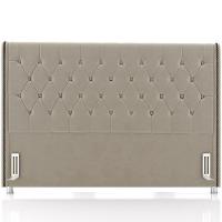 Cabeceira Cama Box Queen 160cm Estofada Frizza P05 Veludo Bege - 5