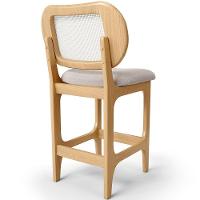 Kit 2 Banquetas Baixa Bar Cozinha Sala De Jantar Betta L02 Mel Tela Bouclê Creme - Lyam Decor