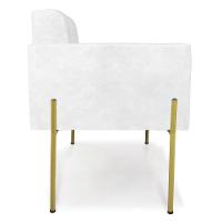Poltrona Pé De Ferro Dourado Para Sala Elisa Corano D03 - D'rossi Cor Branco - 5