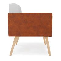 Poltrona Pés Palito Natural Elisa Nozes-linho Cinza A05 D03 - D'rossi - 7