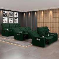 Poltrona Do Papai Reclinável Cinema 3 Lugares Manual Baú Usb Haifa F05 Veludo Verde E - Lyam Decor - 6