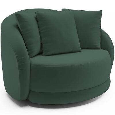 Poltrona Decorativa Base Giratória Witta M03 Veludo Verde - Lyam Decor
