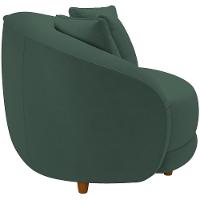 Kit 02 Poltronas Decorativas Base Fixa Pés Madeira Witta M03 Veludo Verde - Lyam Decor