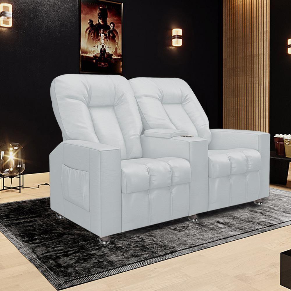 Poltrona Reclinável 2 Lugares Sala De Cinema Romeo F05 Facto Branco - 6