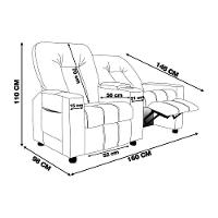 Poltrona Reclinável 2 Lugares Sala De Cinema Romeo F05 Facto Bege - 2