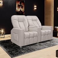 Poltrona Reclinável 2 Lugares Sala De Cinema Romeo F05 Facto Bege - 5