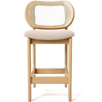 Kit 6 Banquetas Baixa Bar Cozinha Sala De Jantar Betta L02 Mel Tela Suede Bege - Lyam Decor - 5