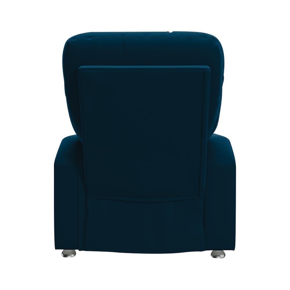 Poltrona Do Papai Reclinável Romeo F05 Veludo Azul Marinho - 2