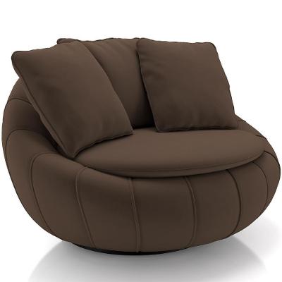 Poltrona Decorativa Giratória Kira M03 Veludo Marrom - Lyam Decor