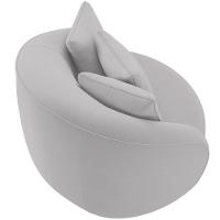 Poltrona Decorativa Base Fixa Pés Madeira Witta M03 Veludo Cinza - Lyam Decor - 2