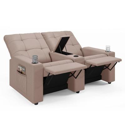 Poltrona Do Papai Reclinável Haifa F05 2 Lugares Veludo Rosê Lyam Decor