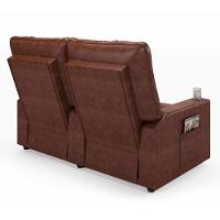Poltrona Do Papai Reclinável Cinema 2 Lugares Manual Baú Usb Haifa F05 Facto Marrom B - Lyam Decor - 2