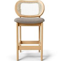 Kit 2 Banquetas Baixa Bar Cozinha Sala De Jantar Betta L02 Mel Tela Linho Bege - Lyam Decor - 5