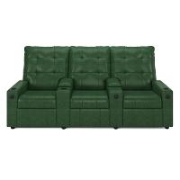 Poltrona Do Papai Reclinável Cinema 3 Lugares Manual Baú Usb Haifa F05 Facto Verde Musgo -lyam Decor - 5