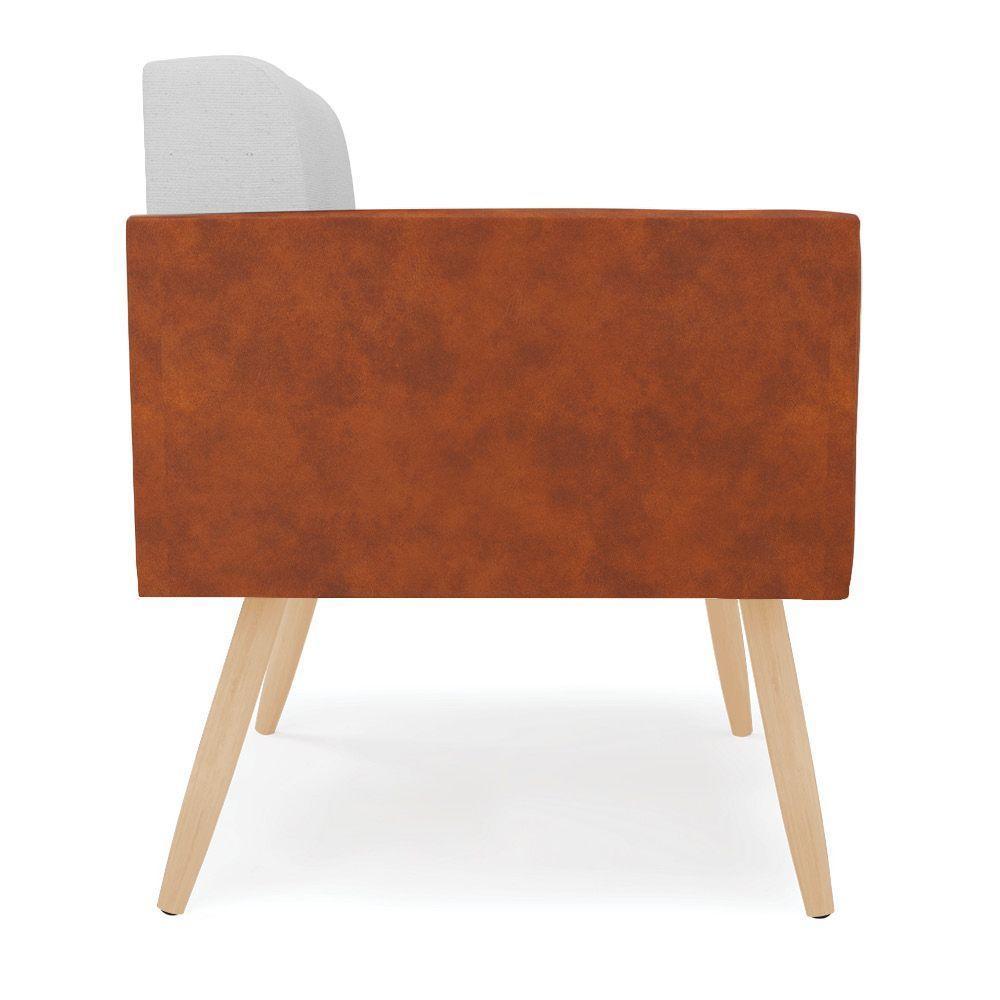 Poltrona Pés Palito Natural Kit 2 Elisa Nozes-linho Cinza A05 D03 - D'rossi - 7