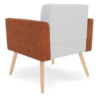 Poltrona Pés Palito Natural Kit 2 Elisa Nozes-linho Cinza A05 D03 - D'rossi - 3