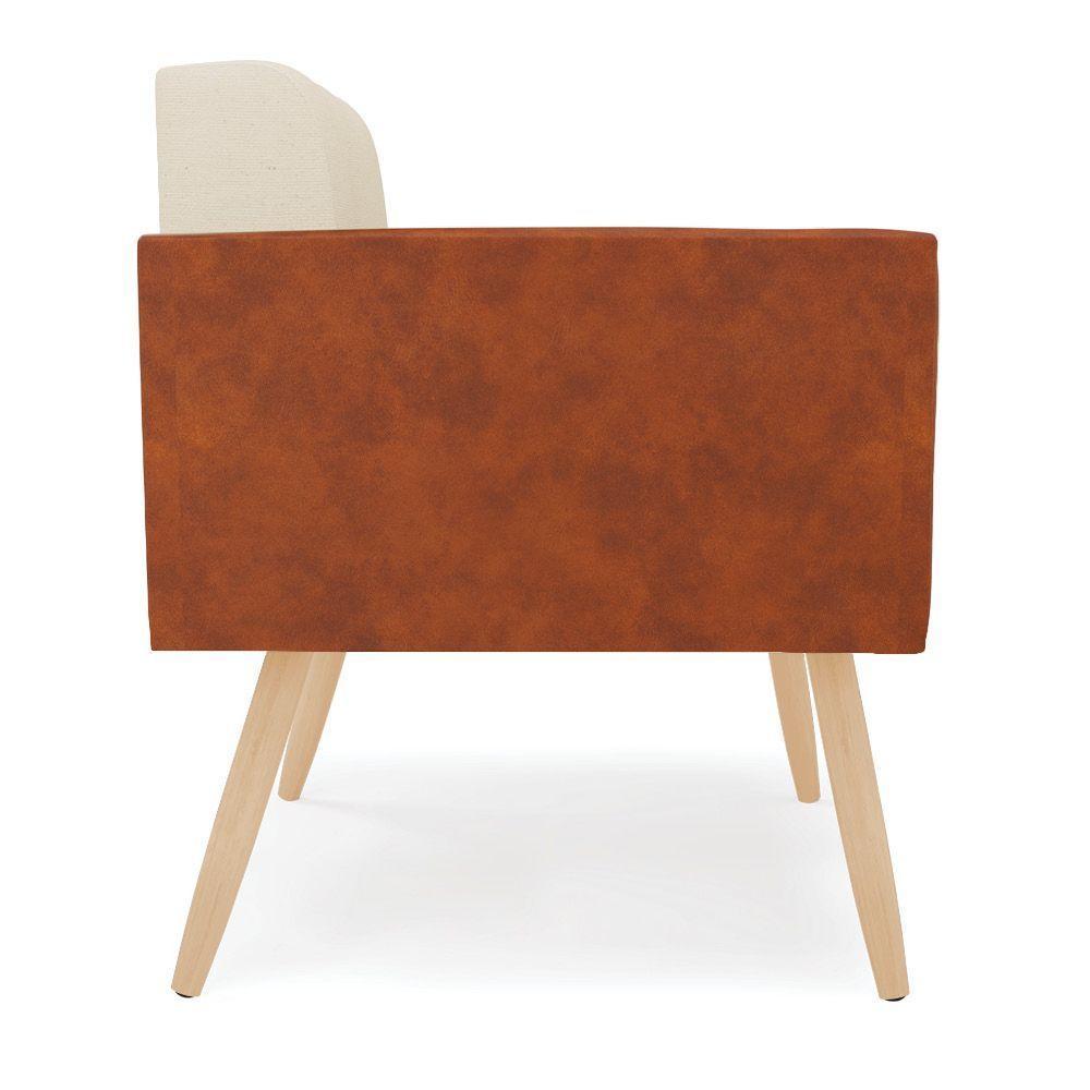 Poltrona Pés Palito Natural Kit 2 Elisa Nozes-linho Bege A19 D03 - D'rossi - 3