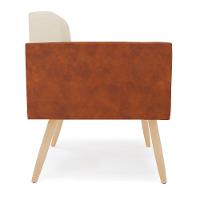 Poltrona Pés Palito Natural Kit 2 Elisa Nozes-linho Bege A19 D03 - D'rossi - 3