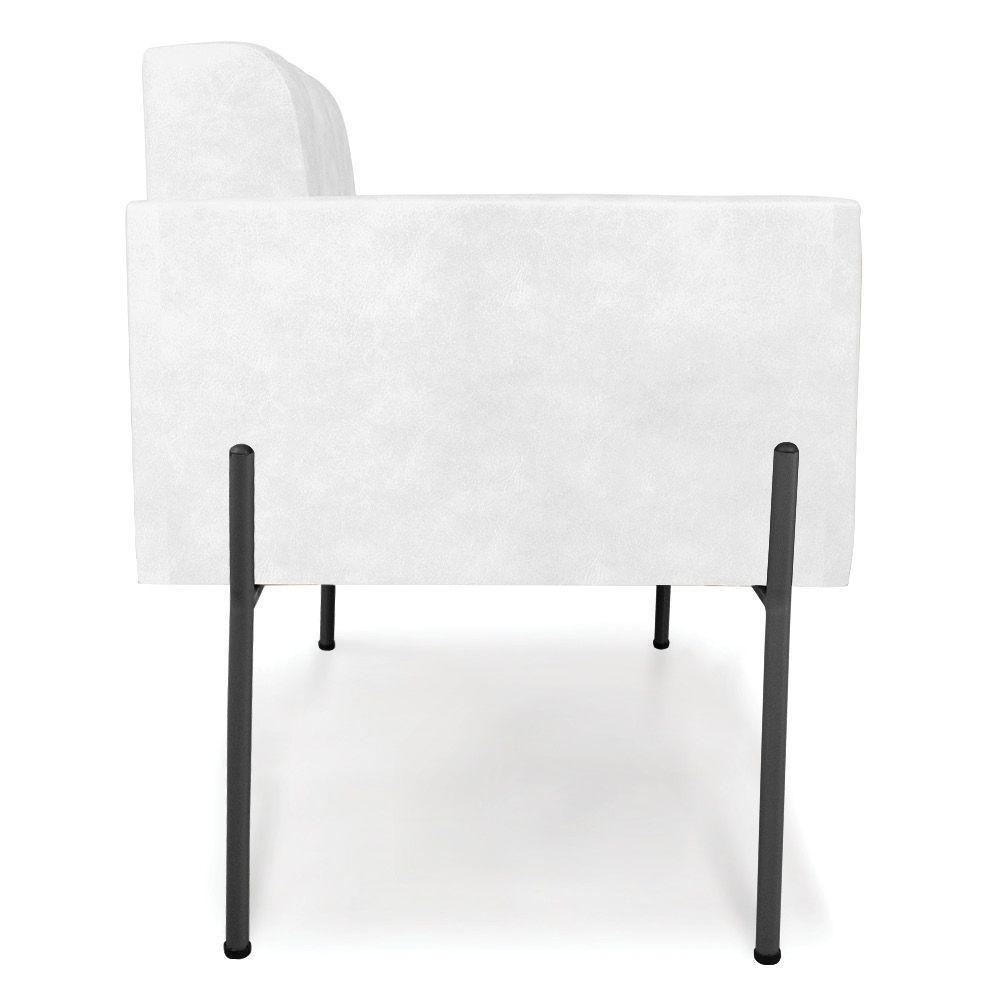 Poltrona Pé De Ferro Preto Para Sala Kit 2 Elisa Corano D03 - D'rossi Cor Branco - 4